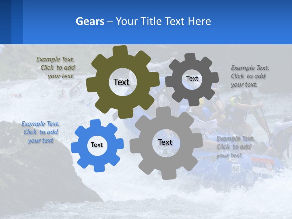 A Group Of People Riding A Raft Down A River PowerPoint Template