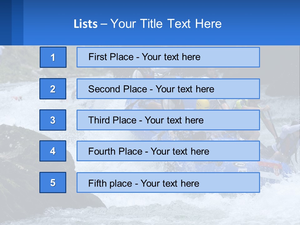 A Group Of People Riding A Raft Down A River PowerPoint Template