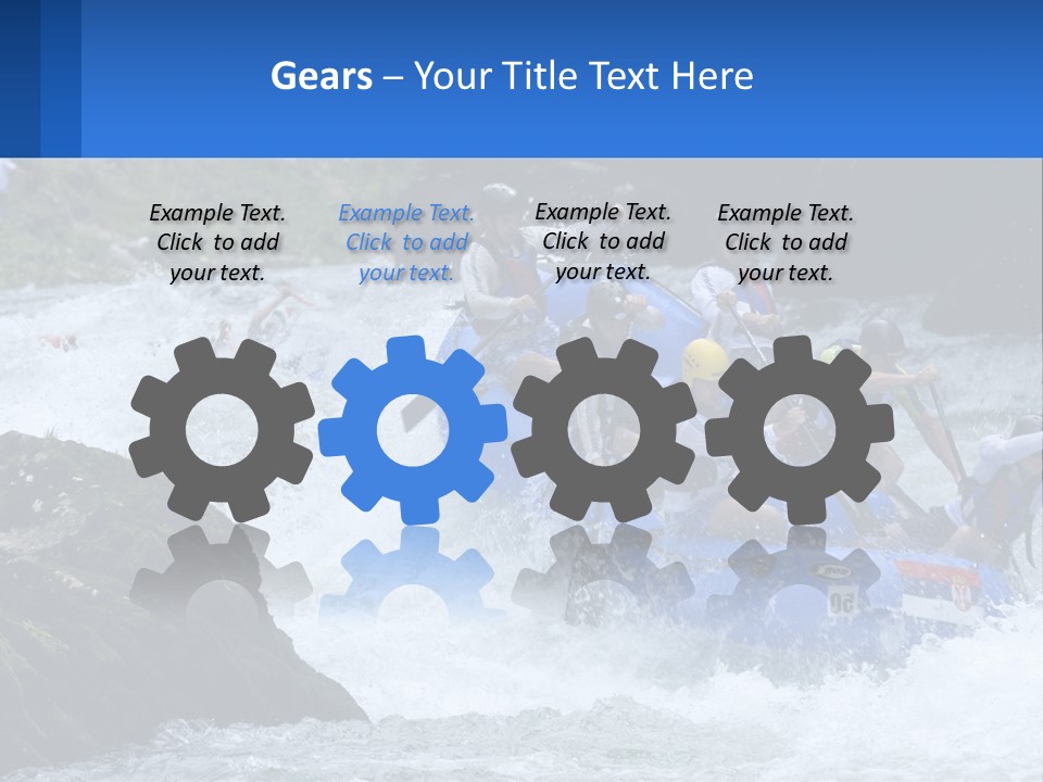 A Group Of People Riding A Raft Down A River PowerPoint Template