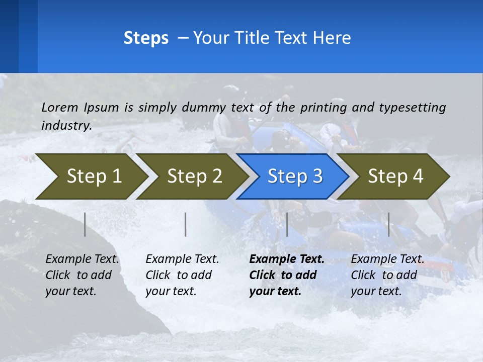 A Group Of People Riding A Raft Down A River PowerPoint Template