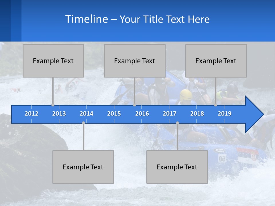 A Group Of People Riding A Raft Down A River PowerPoint Template