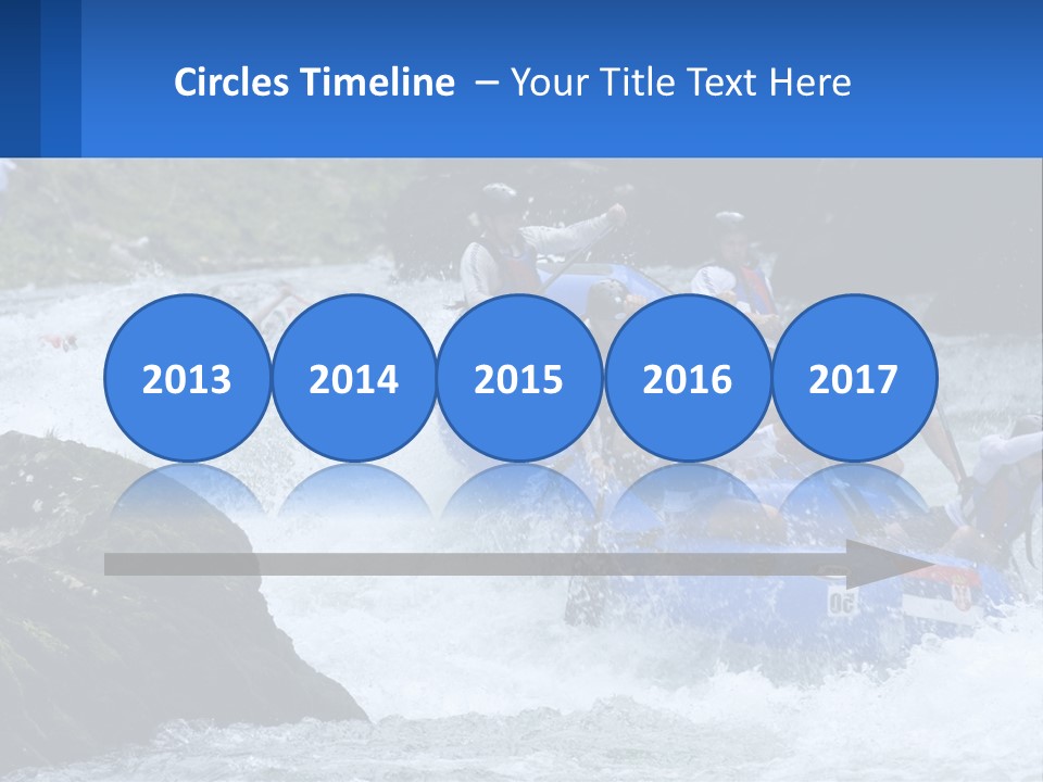A Group Of People Riding A Raft Down A River PowerPoint Template