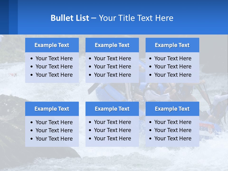 A Group Of People Riding A Raft Down A River PowerPoint Template