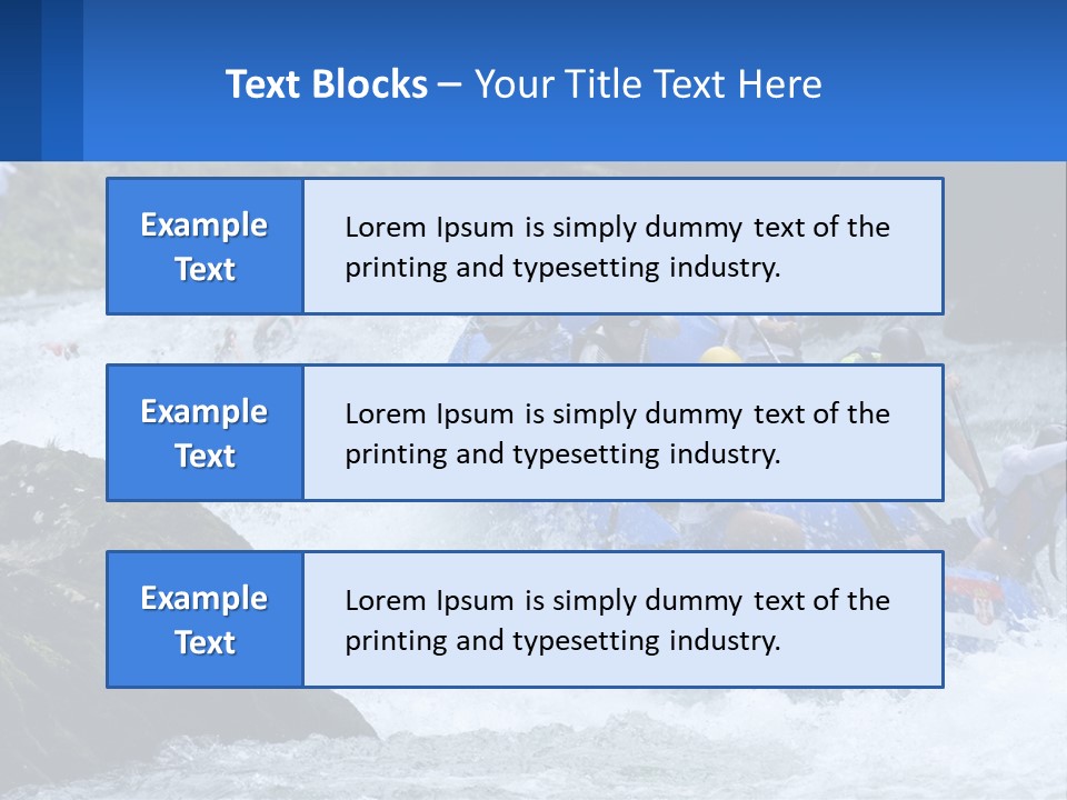 A Group Of People Riding A Raft Down A River PowerPoint Template