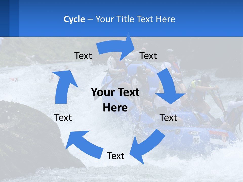 A Group Of People Riding A Raft Down A River PowerPoint Template