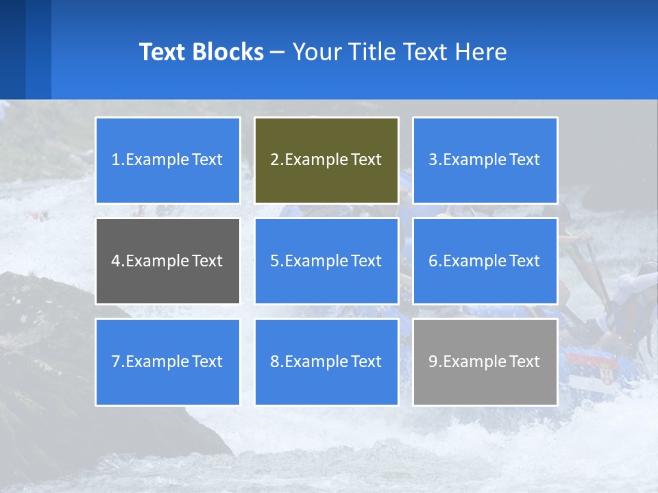 A Group Of People Riding A Raft Down A River PowerPoint Template