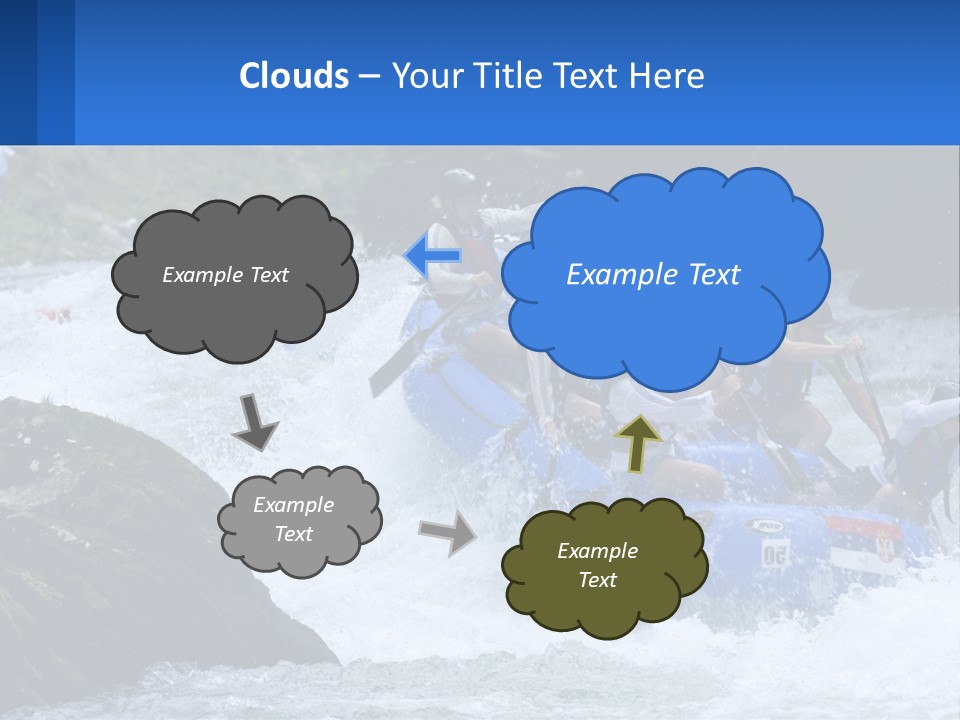 A Group Of People Riding A Raft Down A River PowerPoint Template