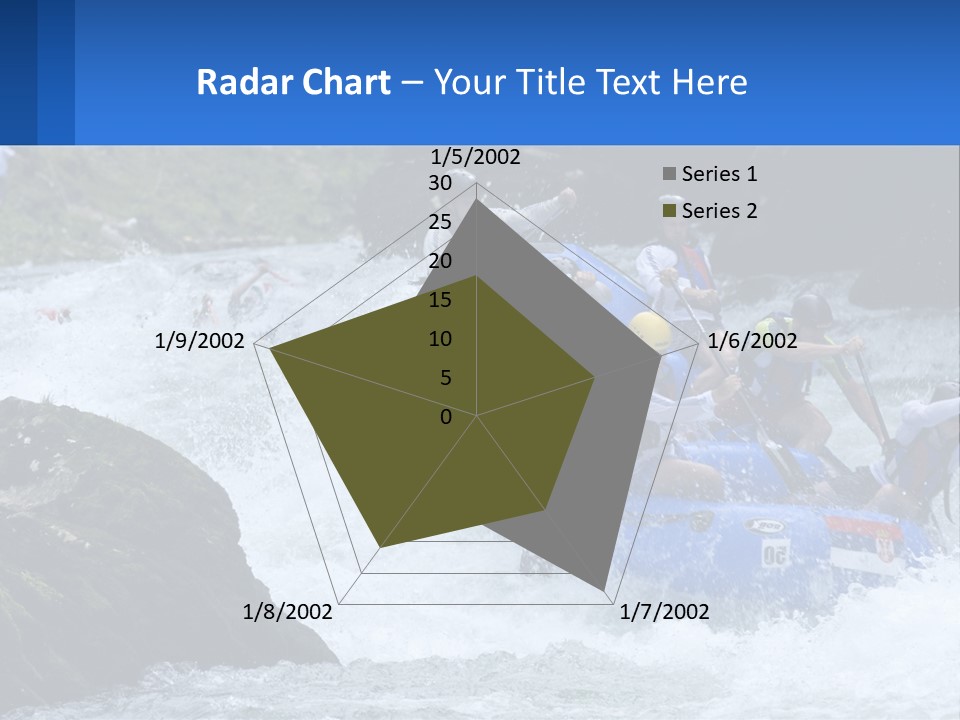 A Group Of People Riding A Raft Down A River PowerPoint Template