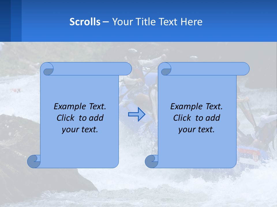 A Group Of People Riding A Raft Down A River PowerPoint Template