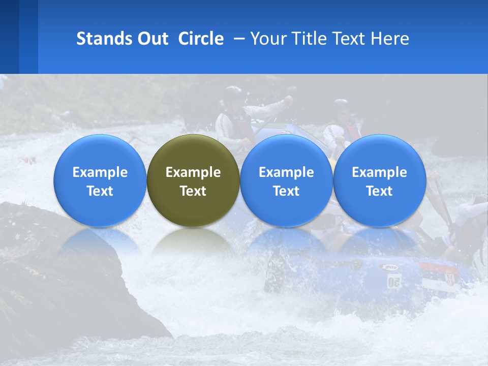A Group Of People Riding A Raft Down A River PowerPoint Template