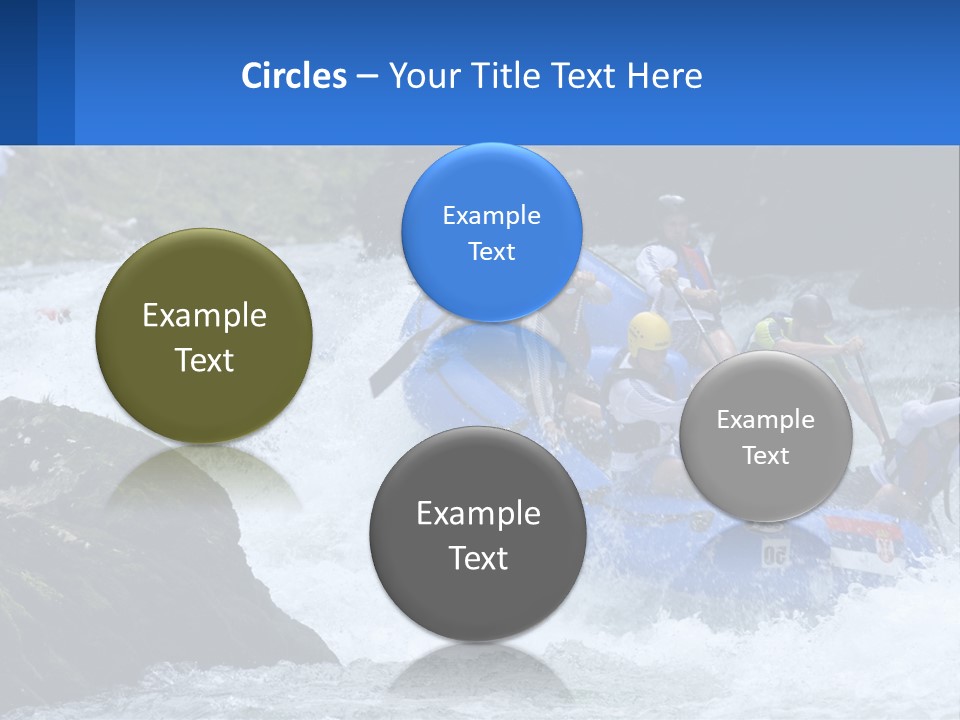 A Group Of People Riding A Raft Down A River PowerPoint Template