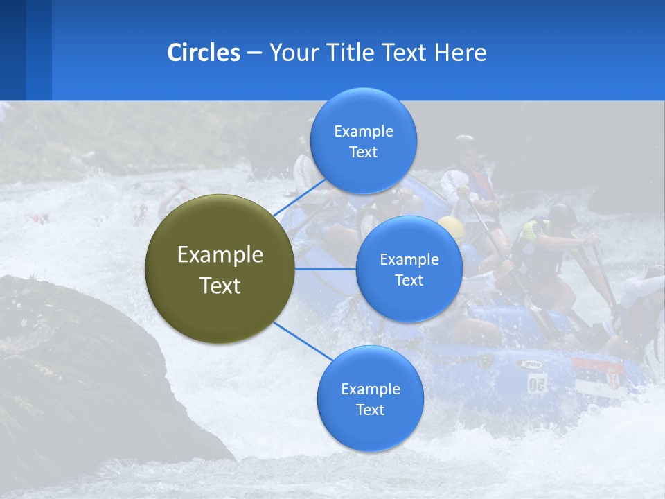 A Group Of People Riding A Raft Down A River PowerPoint Template