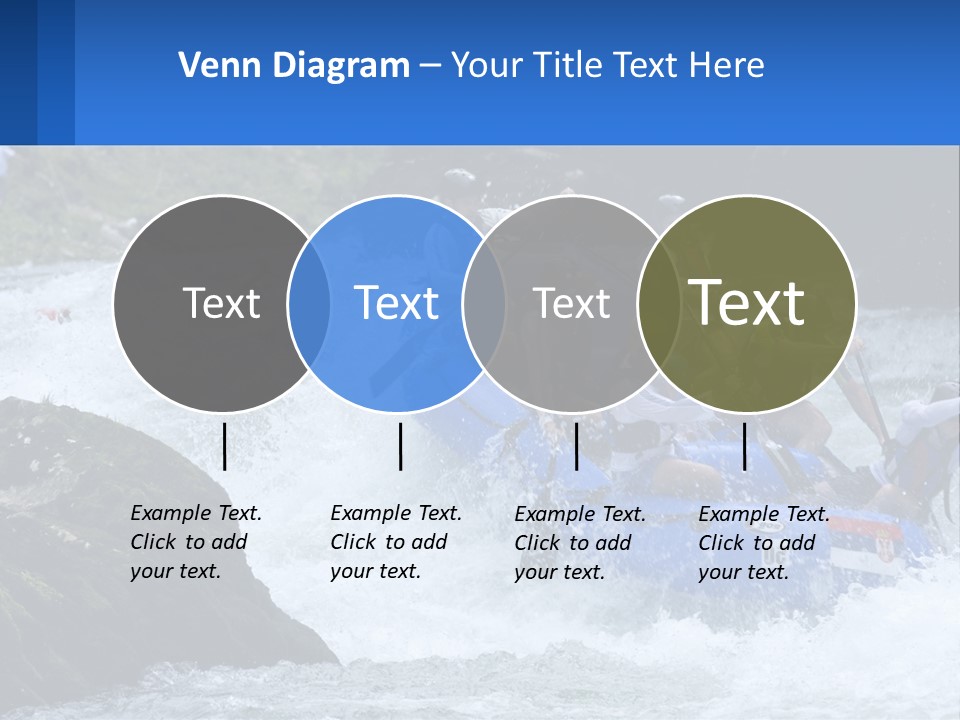 A Group Of People Riding A Raft Down A River PowerPoint Template