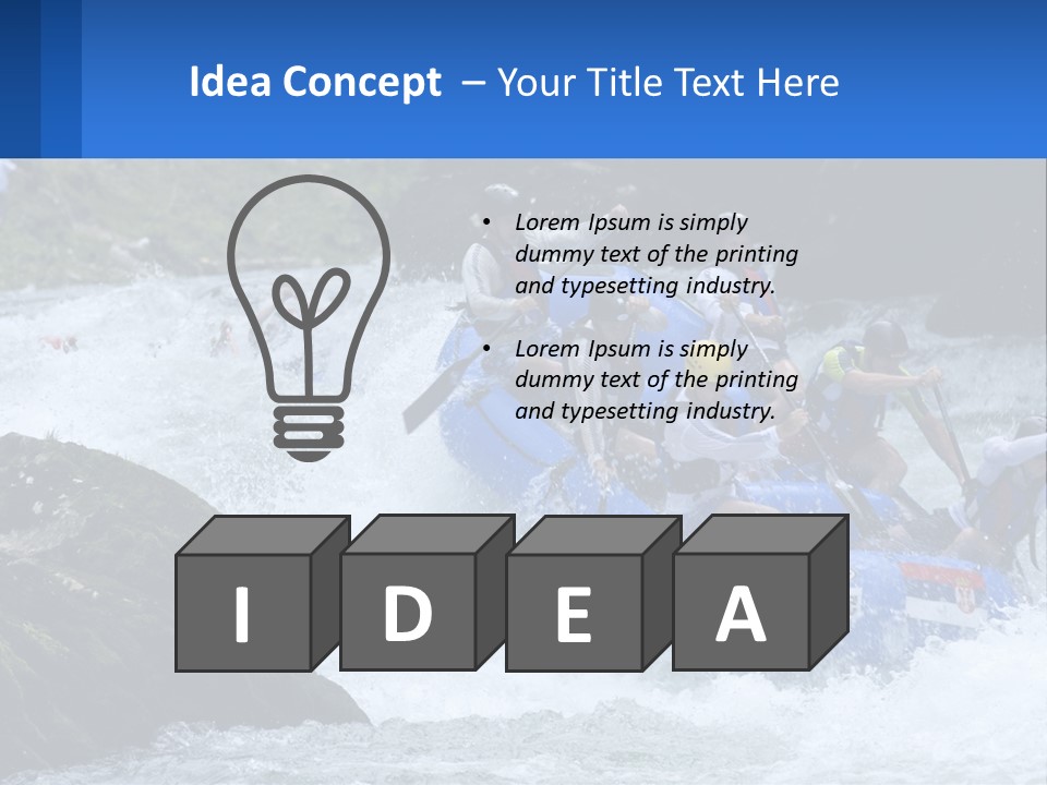 A Group Of People Riding A Raft Down A River PowerPoint Template