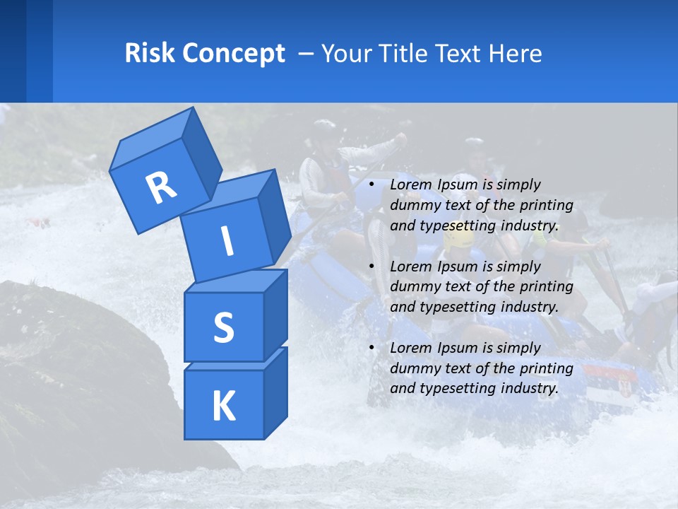 A Group Of People Riding A Raft Down A River PowerPoint Template