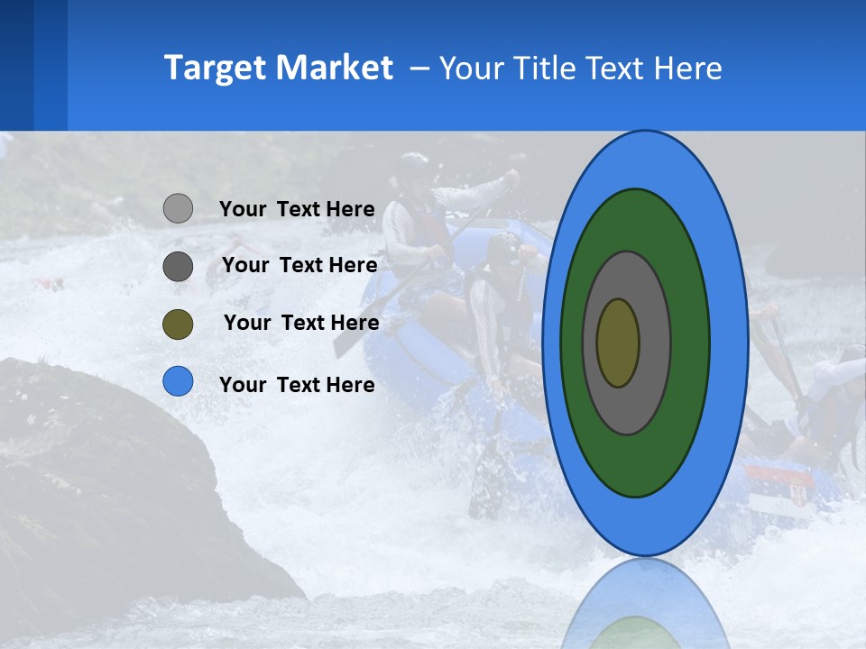 A Group Of People Riding A Raft Down A River PowerPoint Template