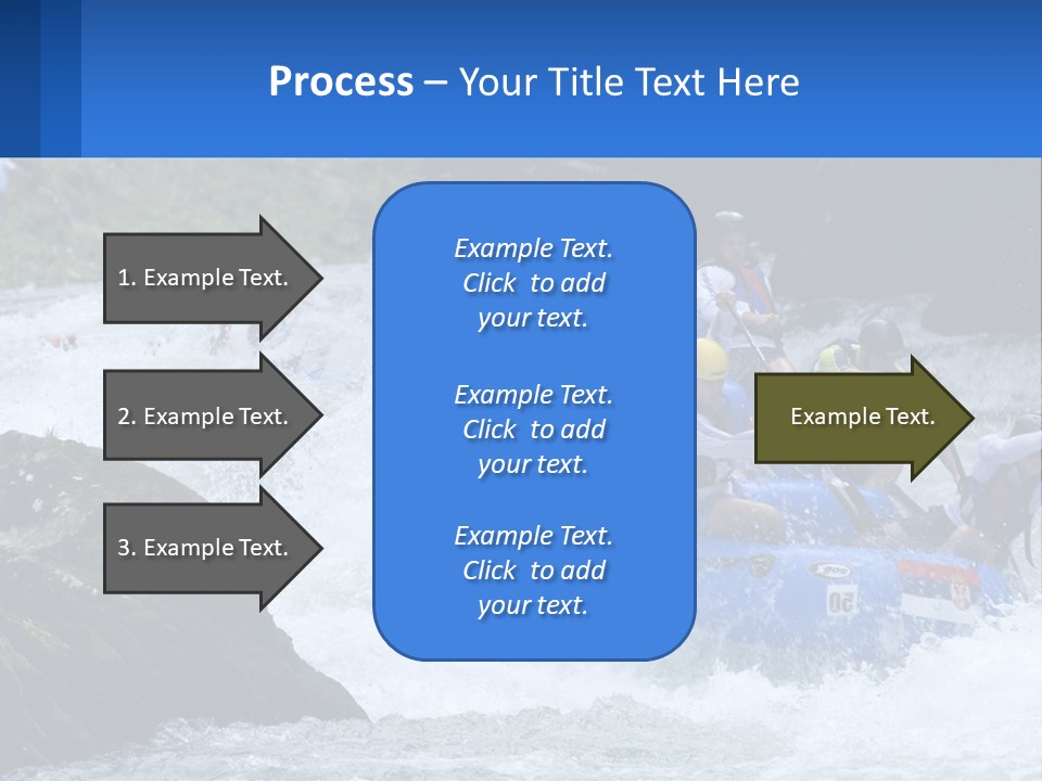 A Group Of People Riding A Raft Down A River PowerPoint Template