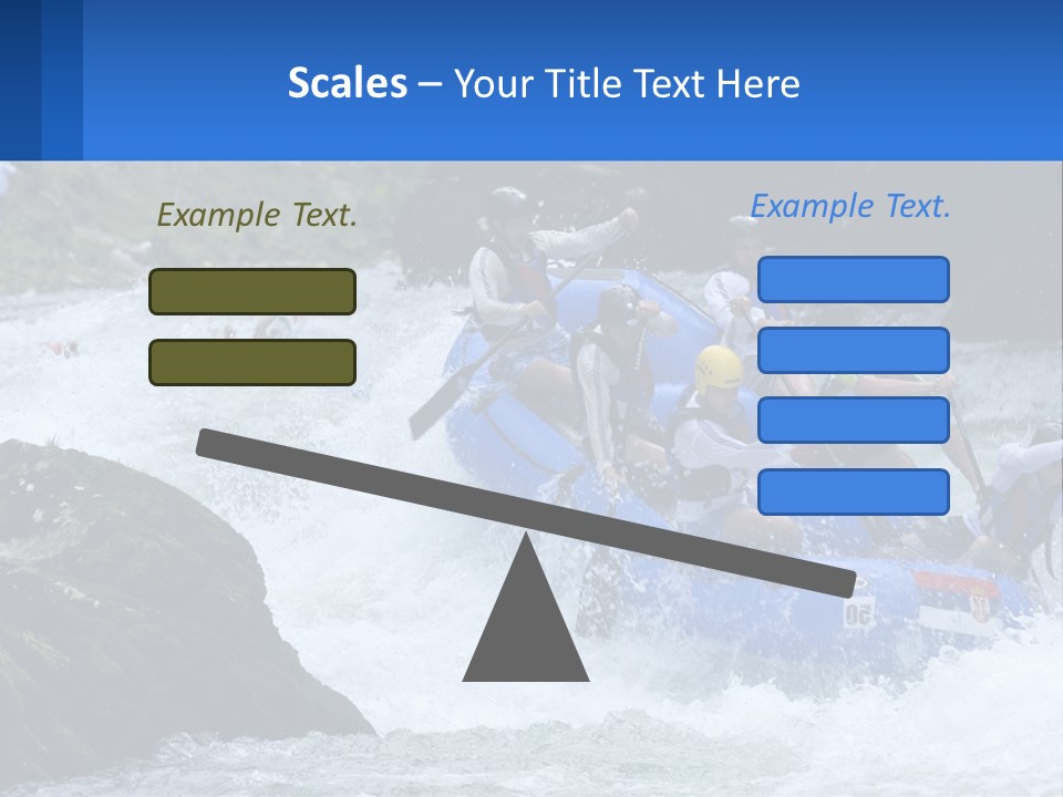A Group Of People Riding A Raft Down A River PowerPoint Template