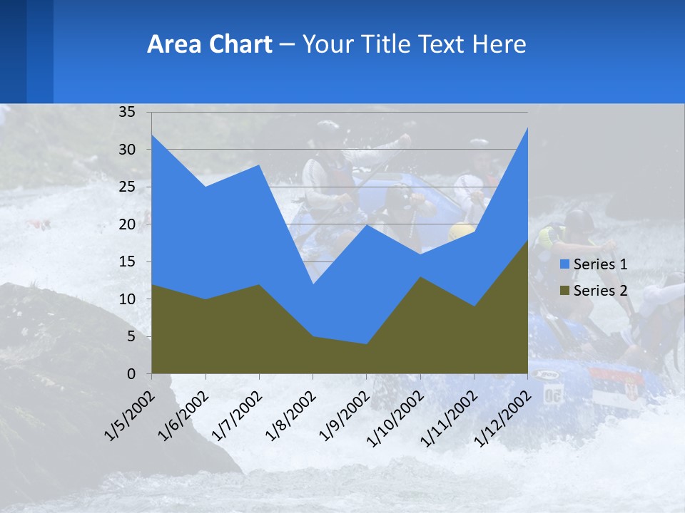 A Group Of People Riding A Raft Down A River PowerPoint Template