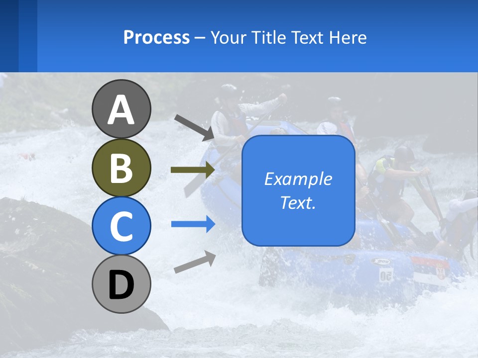 A Group Of People Riding A Raft Down A River PowerPoint Template