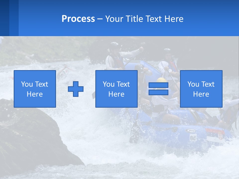 A Group Of People Riding A Raft Down A River PowerPoint Template
