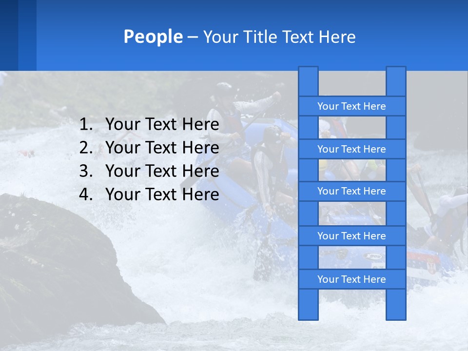 A Group Of People Riding A Raft Down A River PowerPoint Template