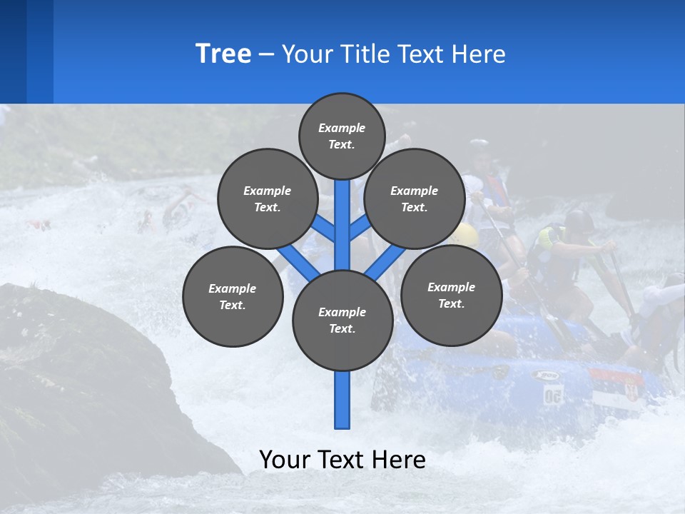 A Group Of People Riding A Raft Down A River PowerPoint Template