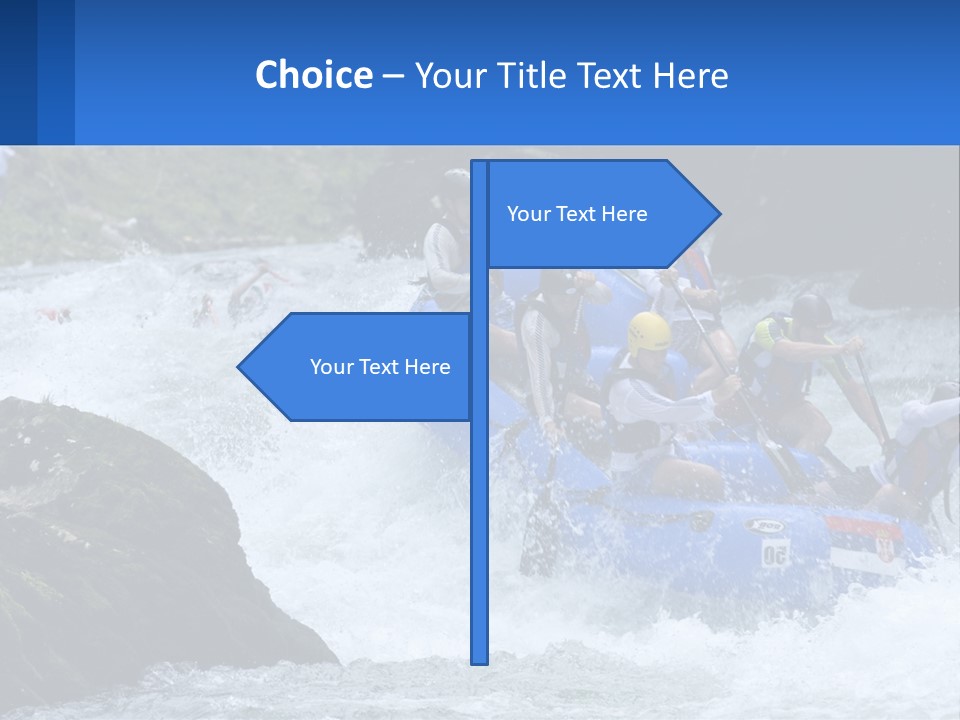 A Group Of People Riding A Raft Down A River PowerPoint Template