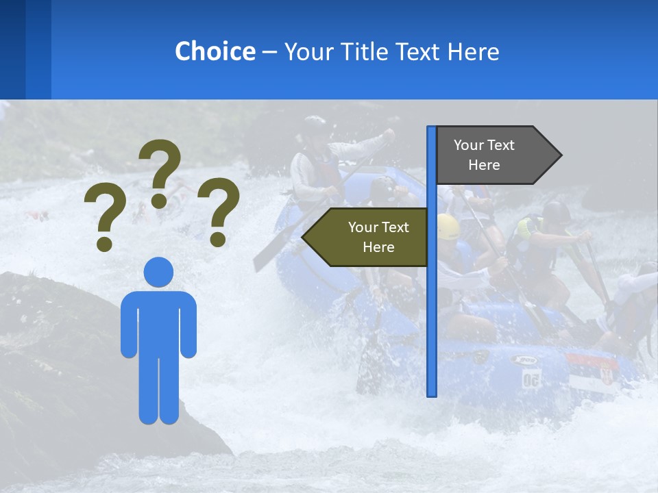 A Group Of People Riding A Raft Down A River PowerPoint Template