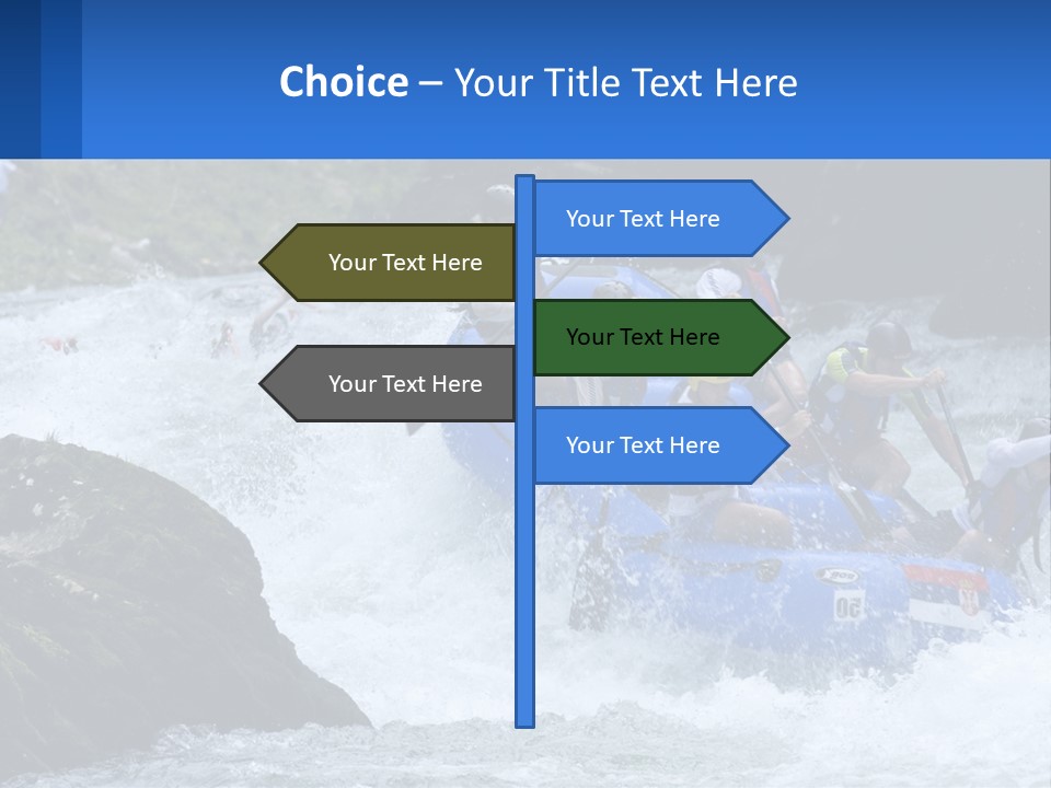 A Group Of People Riding A Raft Down A River PowerPoint Template