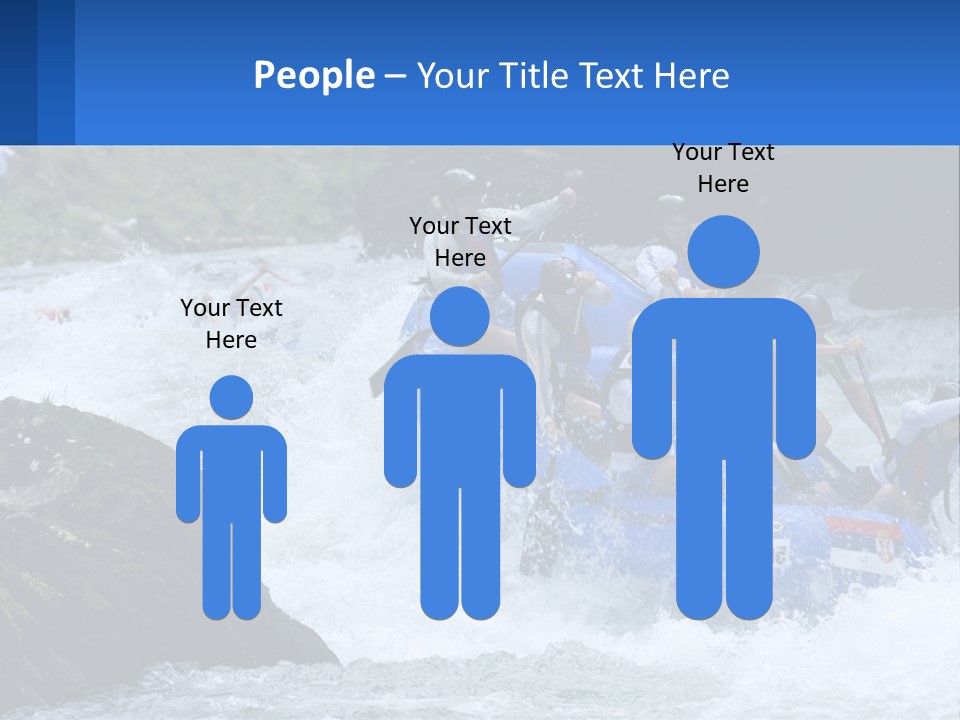 A Group Of People Riding A Raft Down A River PowerPoint Template