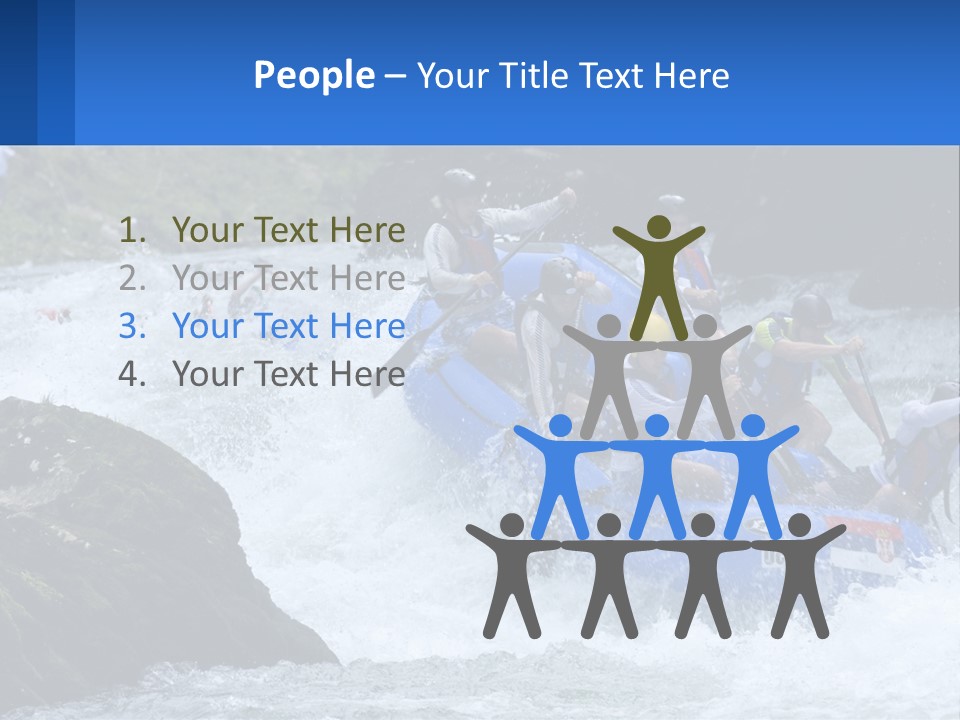 A Group Of People Riding A Raft Down A River PowerPoint Template
