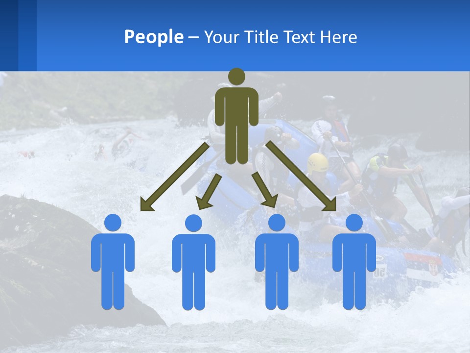 A Group Of People Riding A Raft Down A River PowerPoint Template
