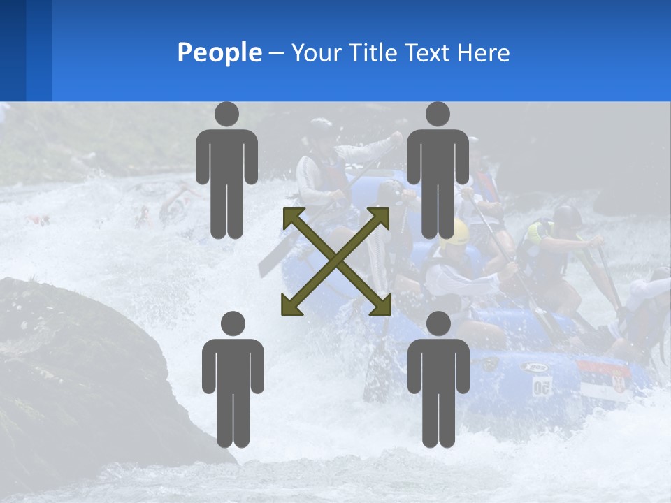 A Group Of People Riding A Raft Down A River PowerPoint Template