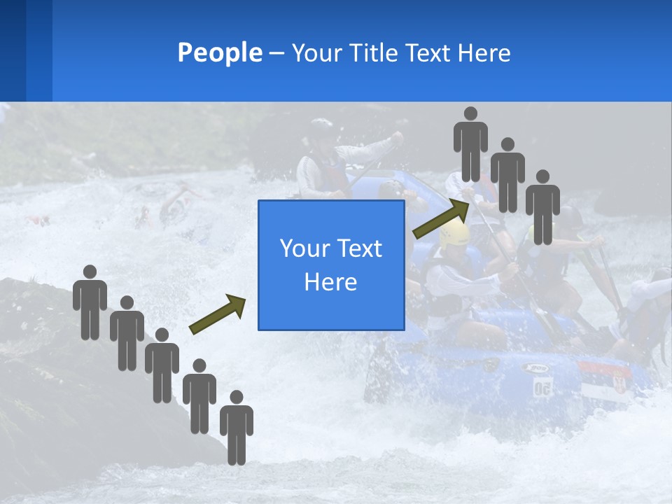 A Group Of People Riding A Raft Down A River PowerPoint Template
