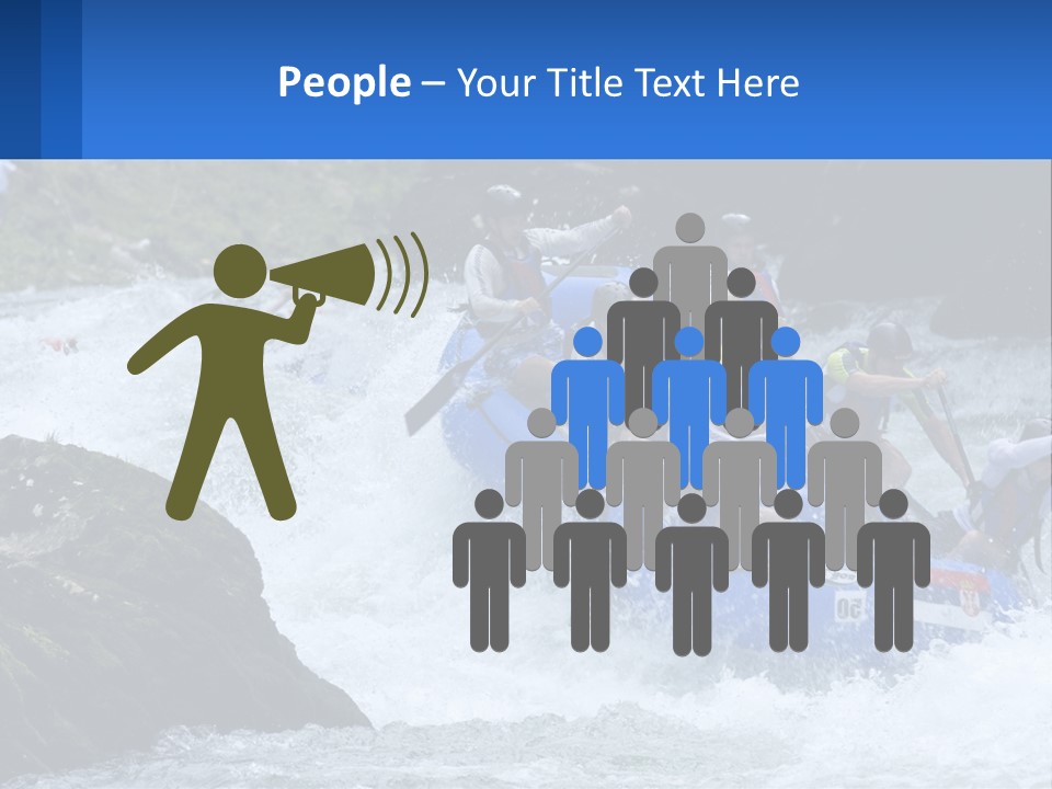 A Group Of People Riding A Raft Down A River PowerPoint Template