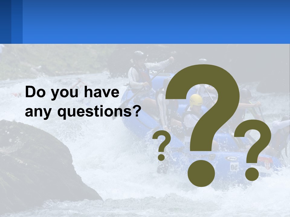 A Group Of People Riding A Raft Down A River PowerPoint Template
