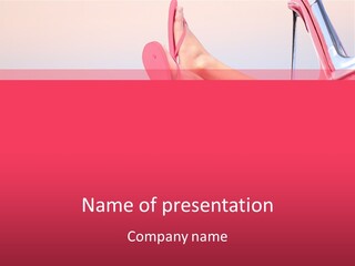 A Woman Sitting In A Pink Chair With High Heels On Her Feet PowerPoint Template