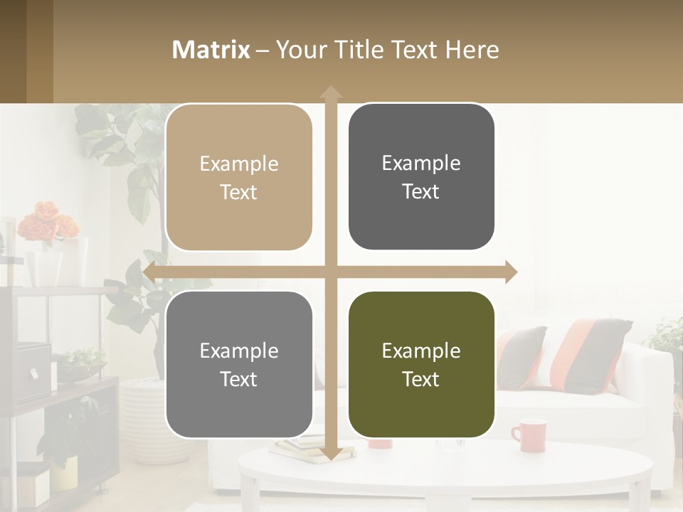 A Living Room With A White Couch And A Coffee Table PowerPoint Template