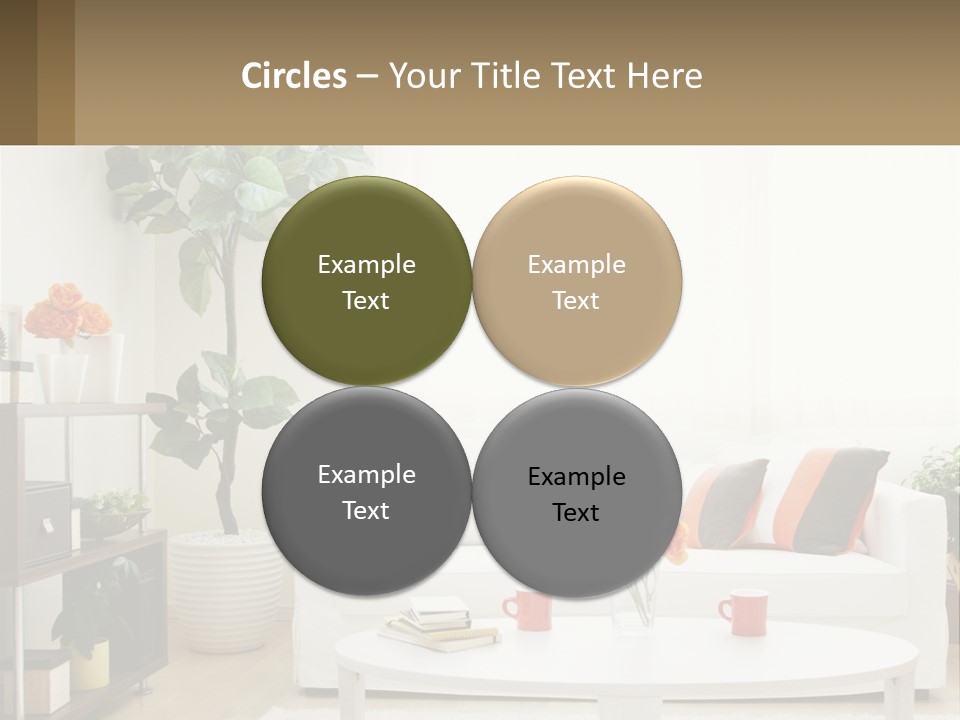 A Living Room With A White Couch And A Coffee Table PowerPoint Template