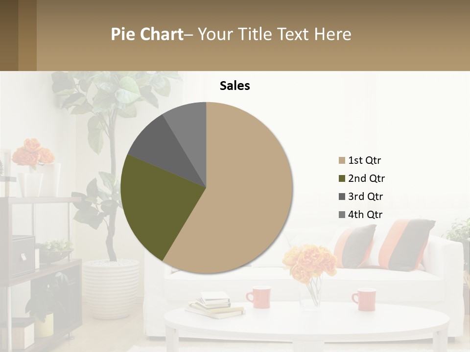 A Living Room With A White Couch And A Coffee Table PowerPoint Template