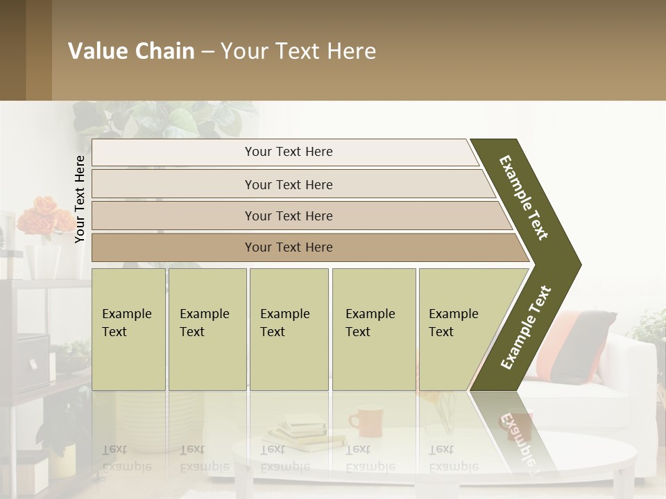 A Living Room With A White Couch And A Coffee Table PowerPoint Template