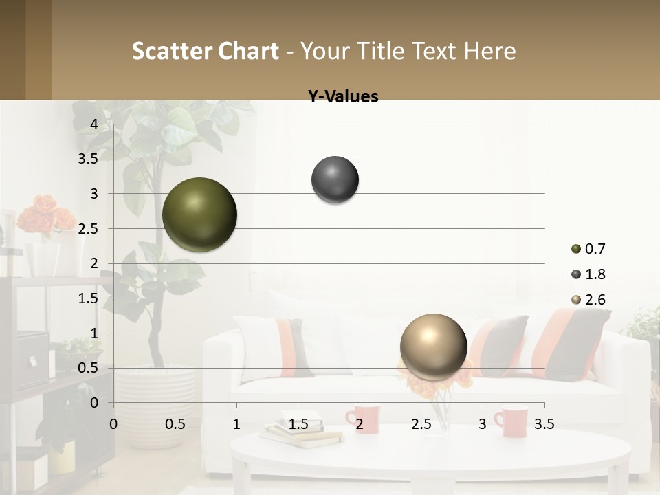 A Living Room With A White Couch And A Coffee Table PowerPoint Template