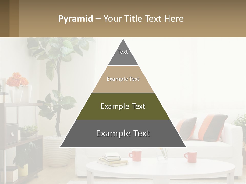 A Living Room With A White Couch And A Coffee Table PowerPoint Template