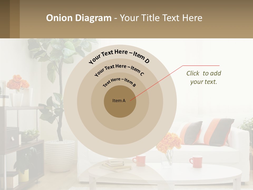 A Living Room With A White Couch And A Coffee Table PowerPoint Template