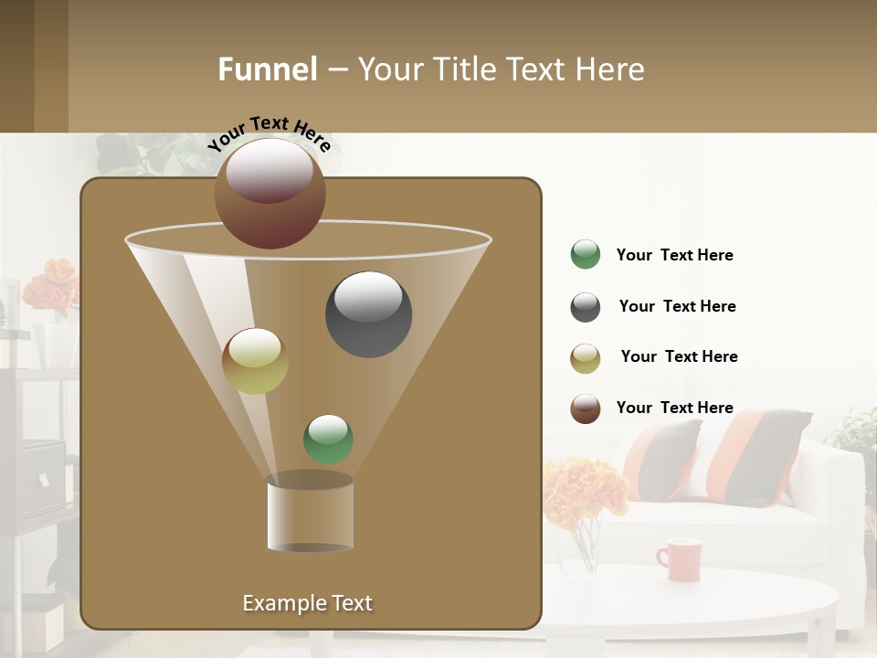 A Living Room With A White Couch And A Coffee Table PowerPoint Template