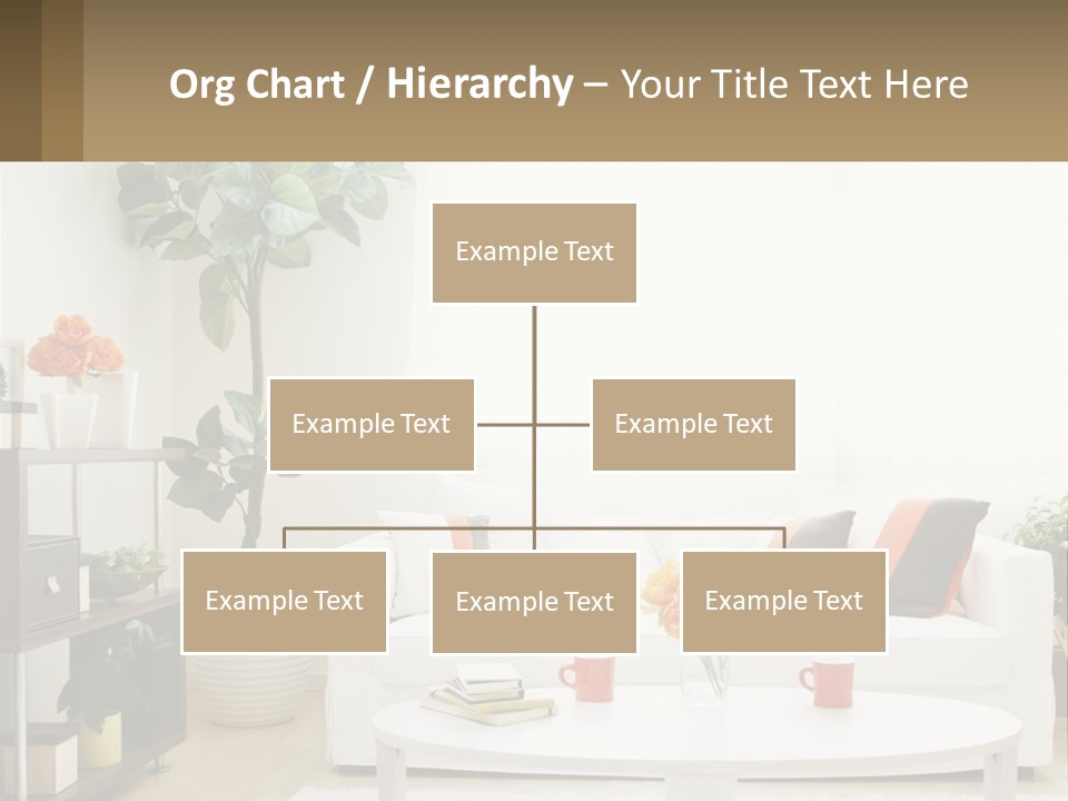 A Living Room With A White Couch And A Coffee Table PowerPoint Template