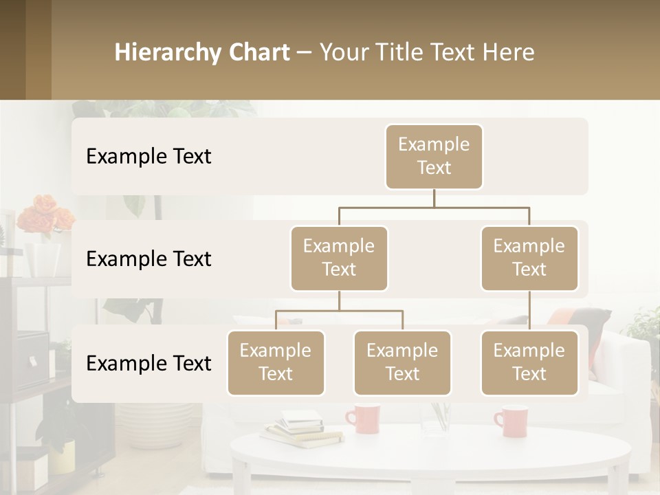 A Living Room With A White Couch And A Coffee Table PowerPoint Template