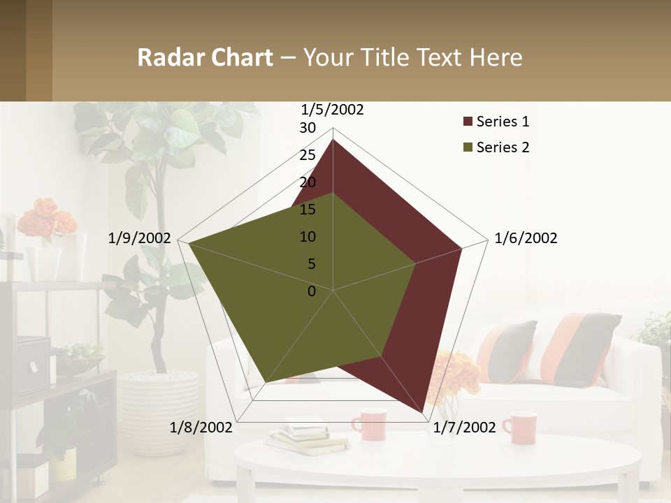 A Living Room With A White Couch And A Coffee Table PowerPoint Template
