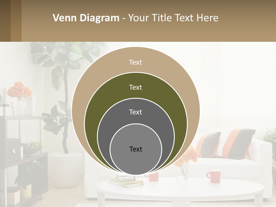 A Living Room With A White Couch And A Coffee Table PowerPoint Template